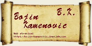 Bojin Kamenović vizit kartica